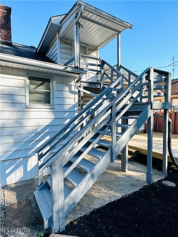 view of home's exterior with a deck