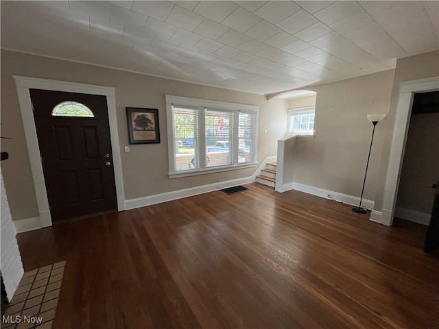 foyer featuring dark hardwood / wood-style flooring