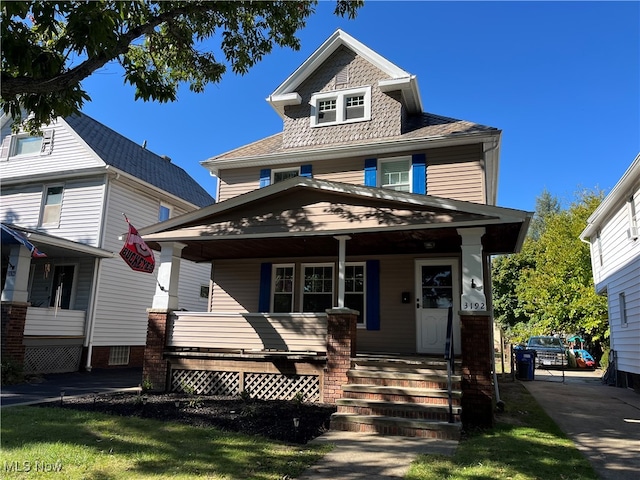 view of front of property with a porch