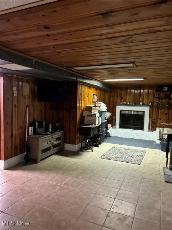 57365 Washington Blvd, Martins Ferry, OH 43935 - below grade area with wood ceiling and wood walls