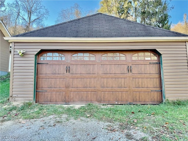 view of garage