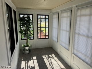 view of unfurnished sunroom