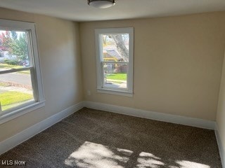 carpeted empty room with a healthy amount of sunlight