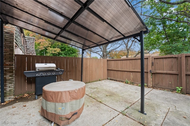 view of patio featuring grilling area