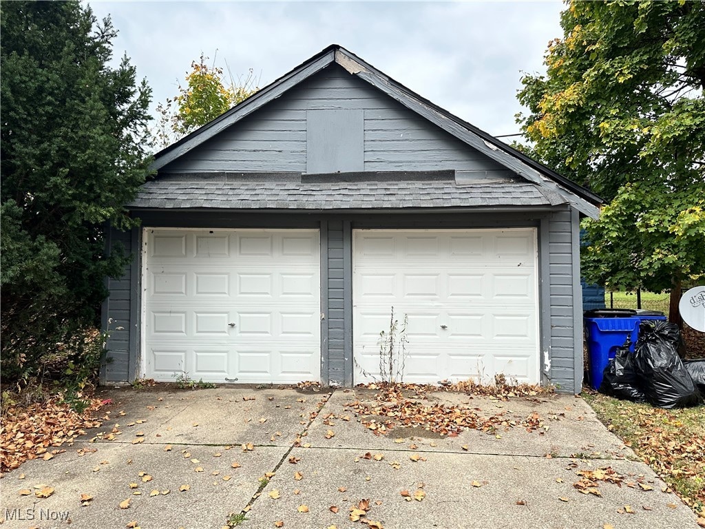 view of garage