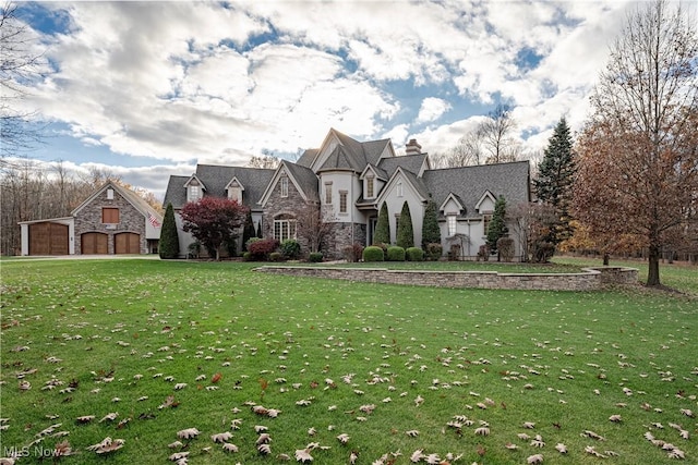 view of front of property featuring a front yard