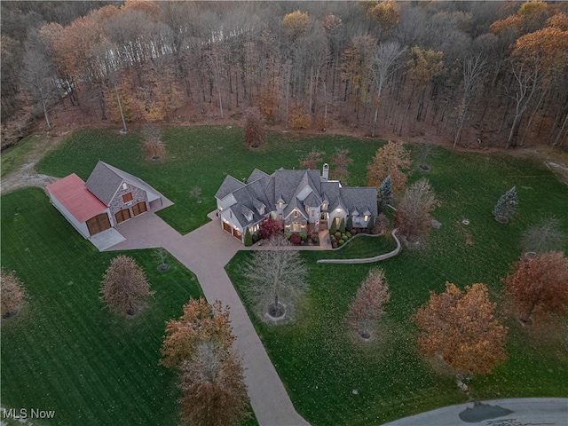 drone / aerial view featuring a rural view