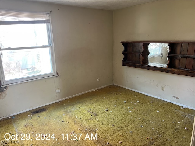 unfurnished room with carpet flooring