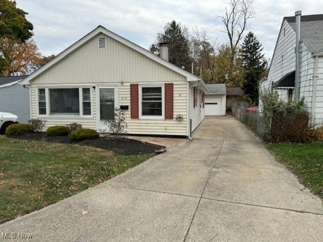 bungalow with a front yard