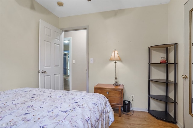 bedroom featuring light hardwood / wood-style floors