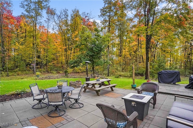 view of patio / terrace with grilling area and a deck