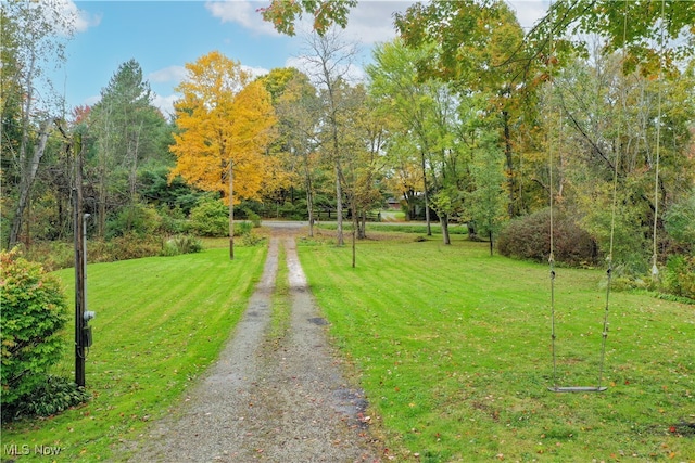 view of community with a lawn