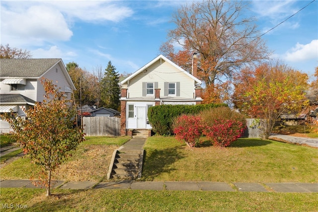 view of front of house with a front yard