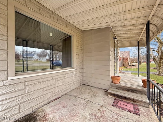 view of patio with a porch