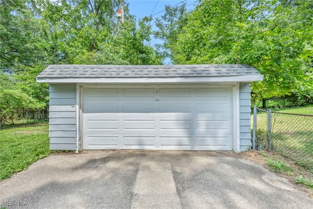 view of garage