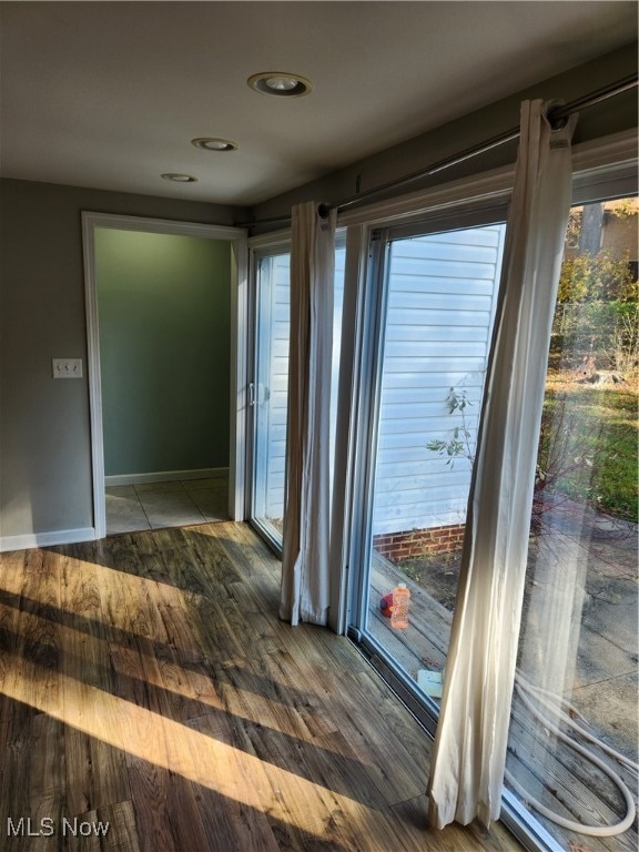 interior space featuring wood-type flooring