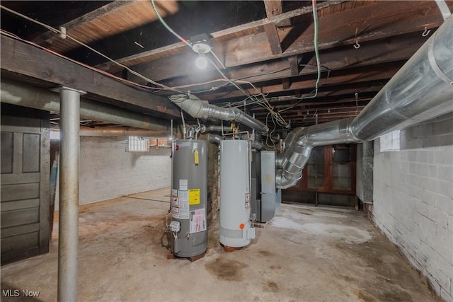 3594 W 49th St, Cleveland, OH 44102 - basement with water heater, healthy amount of natural light, and heating unit
