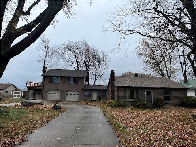 view of front of home with a garage