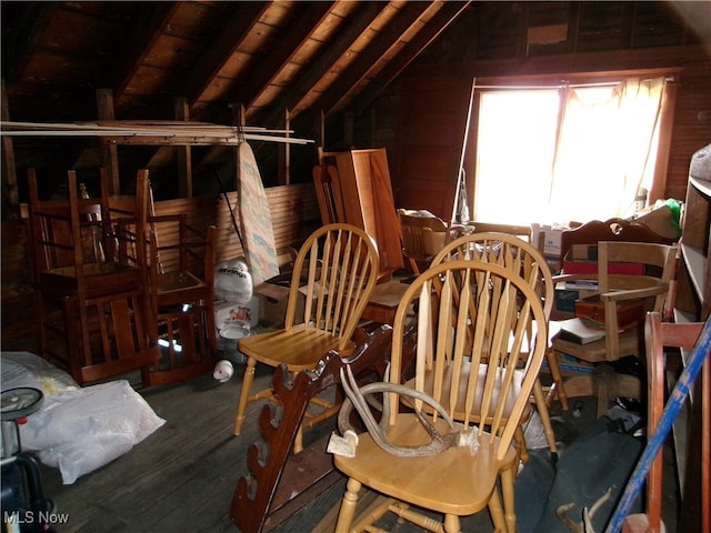 view of unfinished attic