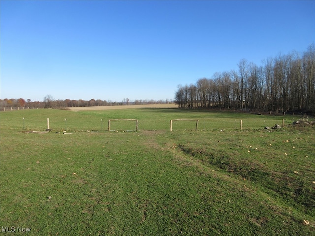 view of yard featuring a rural view