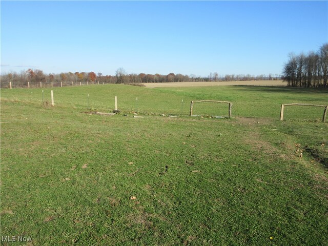 view of yard with a rural view