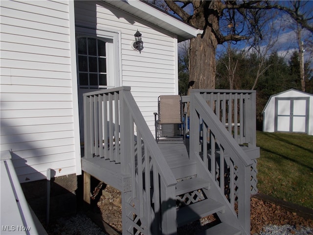 deck with a storage unit