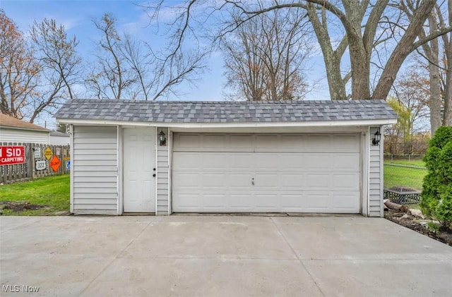 view of garage