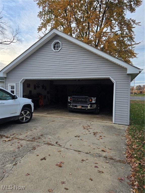 view of garage