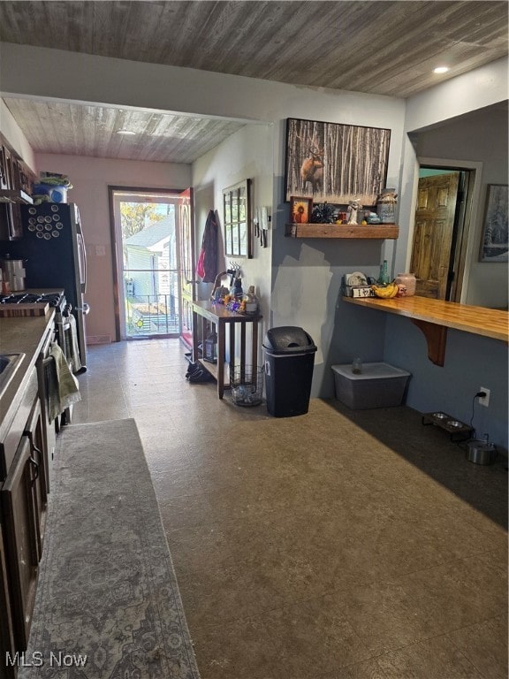 kitchen featuring wood ceiling