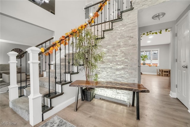 interior space with hardwood / wood-style flooring