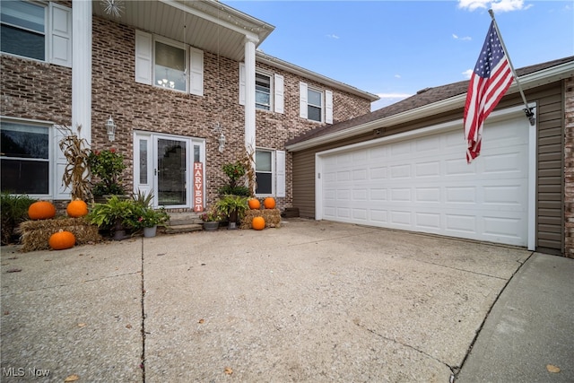 view of front of house with a garage