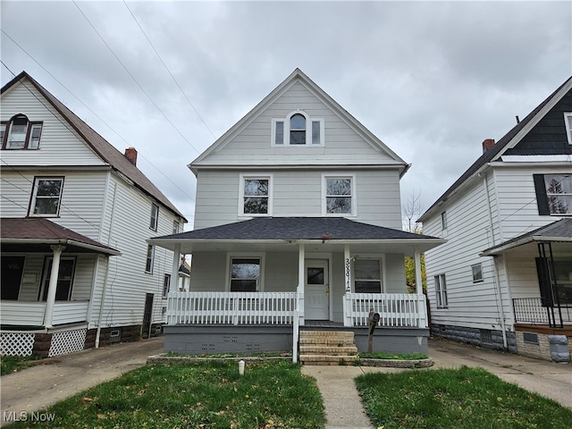 view of front of home with covered porch