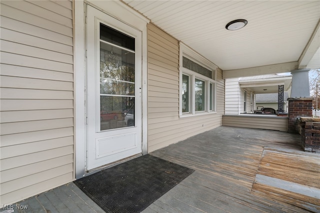 exterior space featuring covered porch