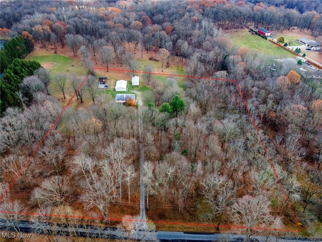 aerial view with a rural view