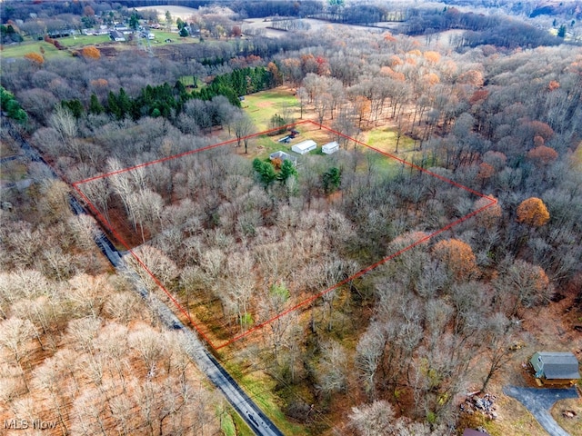 aerial view with a rural view