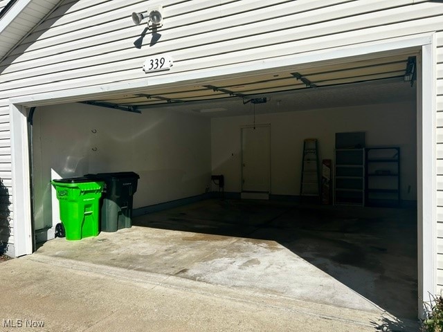 view of garage