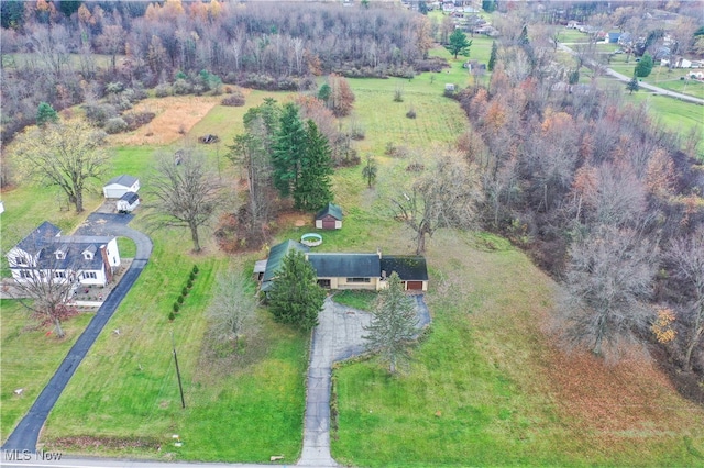 aerial view featuring a rural view