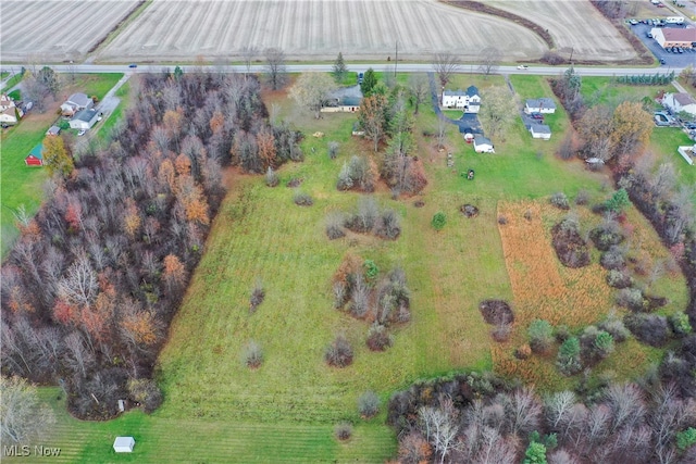 bird's eye view with a rural view