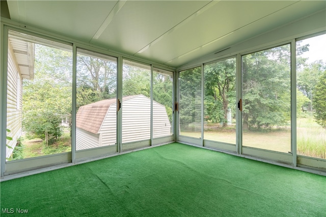 unfurnished sunroom with a healthy amount of sunlight