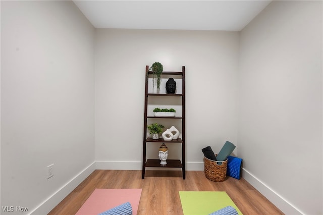 interior space with light hardwood / wood-style floors