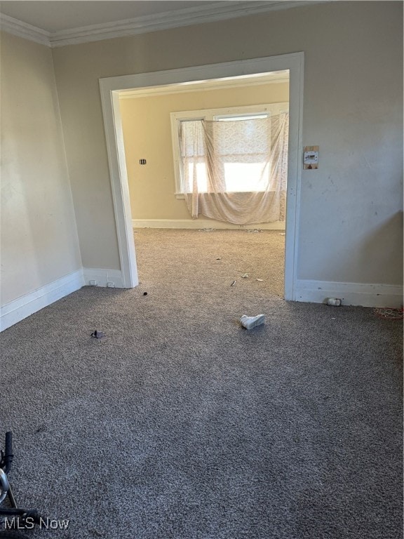 interior space with crown molding