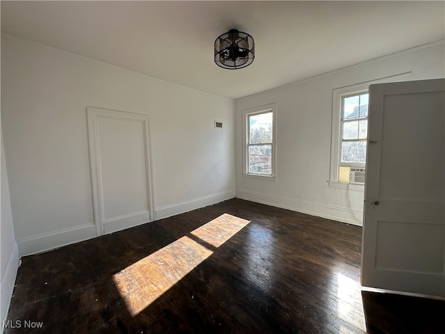 entryway featuring dark wood-type flooring and cooling unit