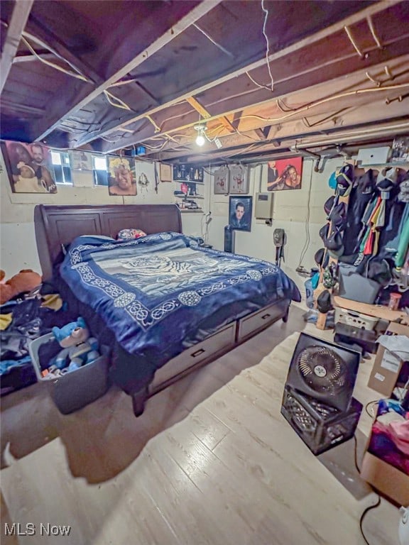 bedroom with wood-type flooring