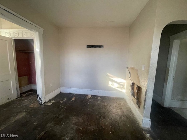 view of unfurnished dining area