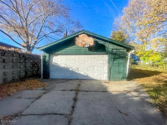 view of garage