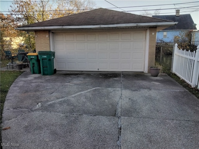 view of garage