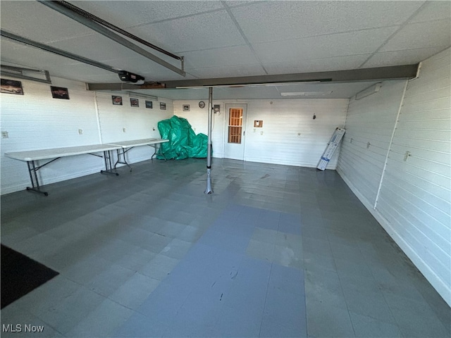 basement with a drop ceiling