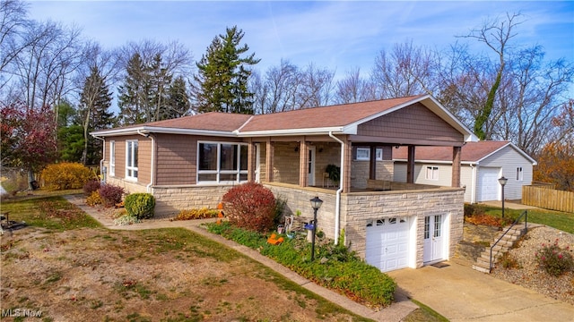 view of front of house featuring a garage