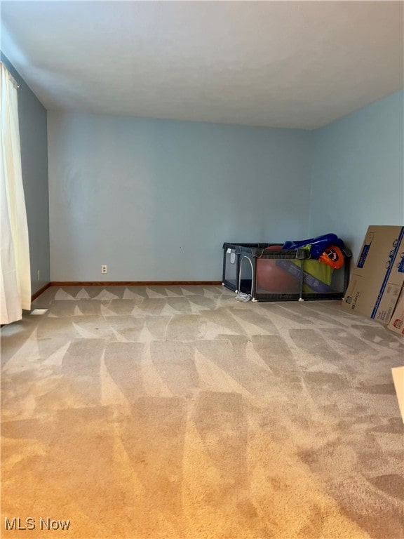 empty room featuring light carpet