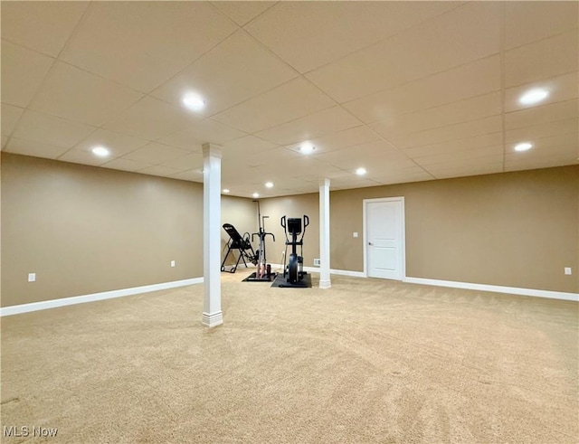 workout room with carpet floors